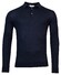 Thomas Maine Fine Merino Pullover Polo Long Sleeve Single Knit Pullover Navy