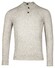 Thomas Maine Half Zip Round Knit Cashmere Wool Blend Trui Grijs Melange