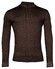 Thomas Maine Half Zip Single Knit Dye Wash Trui Donker Bruin