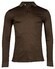 Thomas Maine Long Sleeve Liquid Cotton Uni Color Poloshirt Dark Brown Melange