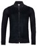 Thomas Maine Luxury Bomber Suède and Knitted Fabric Mix Cardigan Navy
