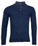 Thomas Maine Pullover Polo Collar Single Knit Merino Elastan Pullover Mid Blue
