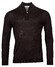 Thomas Maine Pullover Shirt Style Zip Merino Single Knit Pullover Dark Brown Melange