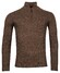 Thomas Maine Pullover Shirt Style Zip Rib & Single Knit Pullover Mid Brown