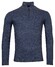 Thomas Maine Pullover Shirt Style Zip Rib & Single Knit Trui Indigo