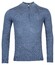 Thomas Maine Pullover Shirt Style Zip Single Knit Pullover Jeans Blue Melange