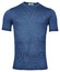 Thomas Maine Pullover Short Sleeve Merino Single Knit Crew Neck Pullover Mid Blue
