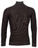 Thomas Maine Rollneck Structure Knit Mercerized Merino Pullover Dark Brown Melange