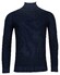 Thomas Maine Rollneck Structure Knit Mercerized Merino Pullover Navy