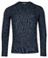 Thomas Maine Uni Color Crew Neck Texture Knit Pullover Jeans Blue Melange