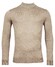 Thomas Maine Uni Color Turtleneck Single Knit Merino Pullover Light Beige Melange