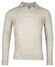 Thomas Maine Uni Color Wool Cashmere Blend Polo Collar Round Knit Trui Grijs Melange