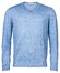 Thomas Maine V-Neck Merino Linen Single Knitted Pullover Light Blue
