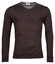 Thomas Maine V-Neck Single Knit Merino Pullover Dark Brown Melange