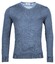 Thomas Maine V-Neck Single Knit Merino Pullover Jeans Blue Melange