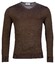 Thomas Maine V-Neck Single Knit Merino Wool Pullover Brown