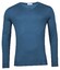 Thomas Maine V-Neck Single Knit Merino Wool Pullover Mid Blue