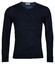 Thomas Maine V-Neck Single Knit Merino Wool Pullover Navy
