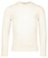 Thomas Maine Wool Cashmere Crew Neck Cable Whole Garment Knit Pullover Off White