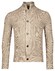 Thomas Maine Zip Buttons Combination Half Cardigan Rib Knit Cardigan Beige