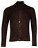 Thomas Maine Zip Buttons Combination Half Cardigan Rib Knit Cardigan Brown